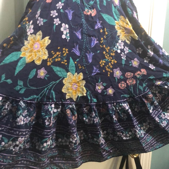 Navy dress with colorful flower patterns - Picture 2 of 5